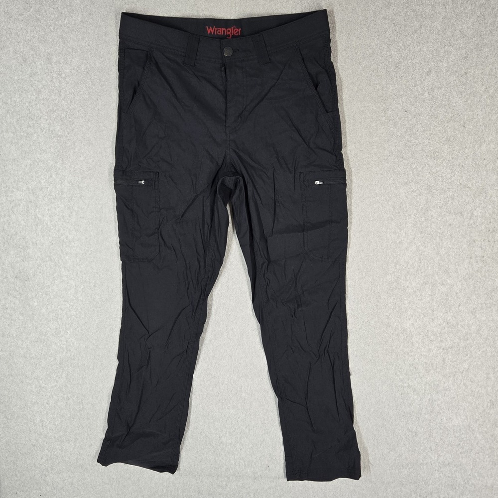 Wrangler Men Pants 32X30 Black Nylon Tech Performance Cargo 28" Inseam